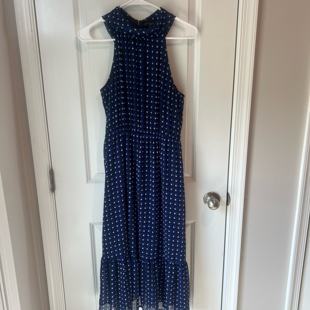 Banana Republic Navy and White Midi Dress